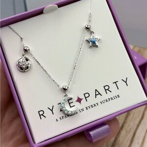 NWT Ryze Party Storyline Necklace “Guided Grace” Moon and Star Pendants